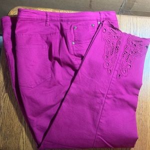 Cutout Embroidered Pants